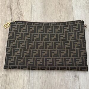 Fendi Black and Brown Laptop Case